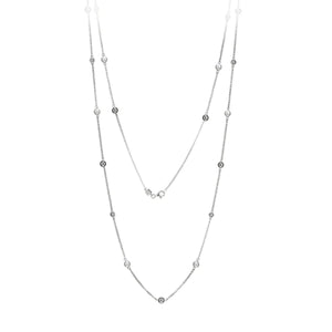 ELLE 36" NECKLACE WITH CZ & PEARLS