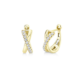 14KY 1/4CT DIAMOND "X" HOOPS