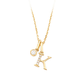 14KY DIAMOND "K" PENDANT