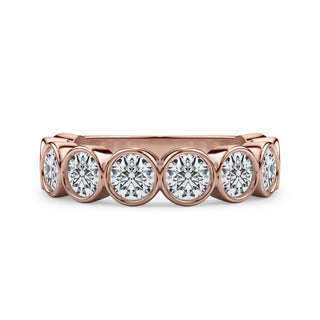 Round Brilliant Cut Bezel Set 3/4 Eternity Ring