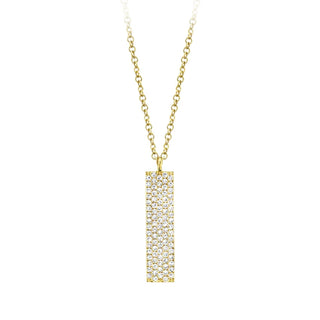 14KY VERTICAL PAVE BAR PENDANT