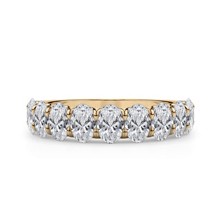 Oval Cut U Scallop 1/2 Eternity Ring