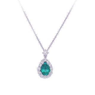 PLATINUM 0.80CT PEAR EMERALD &