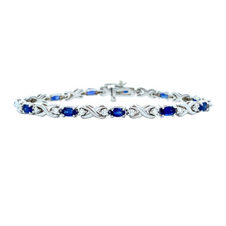 Sapphire "X" link bracelet