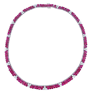 2-row ruby necklace