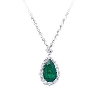 Pear emerald pendant