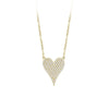 14KY SMALL PAVE HEART NECKLACE