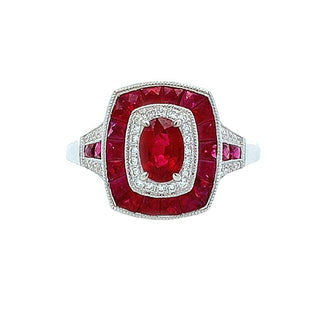 18KW DECO STYLE RUBY RING