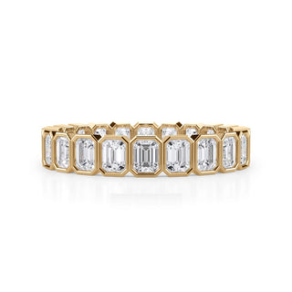 Emerald Cut Besel Set Ring