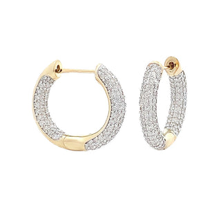 Vintage 1ct pave hoops