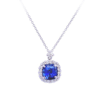 Cushion sapphire pendant