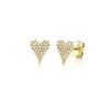 14KY SMALL PAVE HEART STUDS