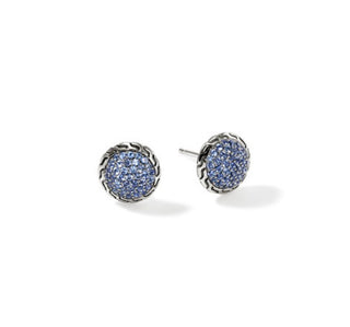 SS JOHN HARDY 10MM PAVE BLUE S