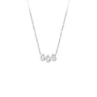 14KW 1/4CT 3-PEAR DIAMOND NECKLACE