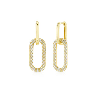 Pave 2-link earrings