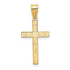 14KY GOLD ETCHED FLORAL CROSS