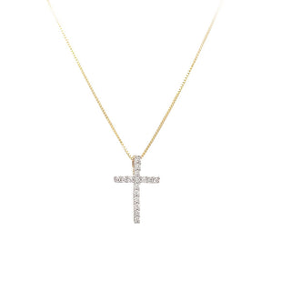 14ky thin diamond cross