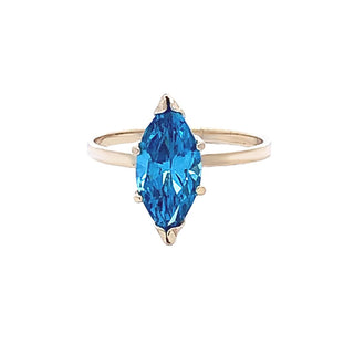 14KY GOLD VINTAGE MARQUISE BLU