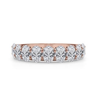 Oval Cut U Scallop 1/2 Eternity Ring