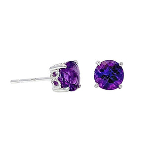 14KW 6MM AMETHYST STUDs