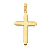14KY SOLID POLISHED ETCHED CROSS