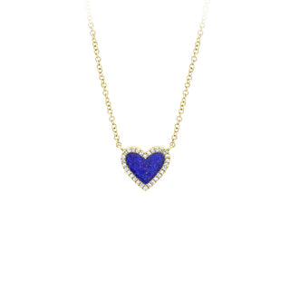14KY SMALL LAPIS HEART NECKLACE
