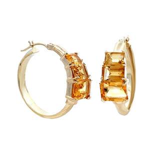 Vintage citrine hoops