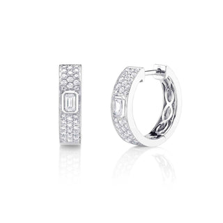 Pave diamond hoops