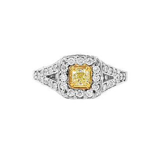 YELLOW DIAMOND HALO RING