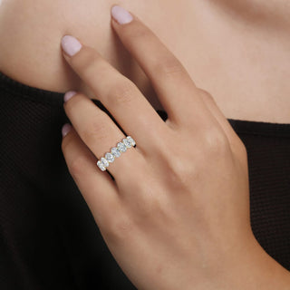Oval Cut Gallery Eternity Ring