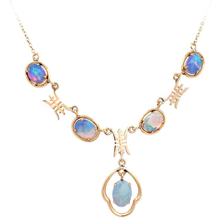 Vintage 5-opal necklace