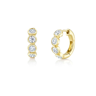 14KY 1.50CT BEZEL-SET DIAMOND HOOPS