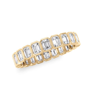 Emerald Cut Besel Set Ring