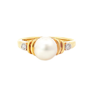 18KY PEARL 3-STONE RING