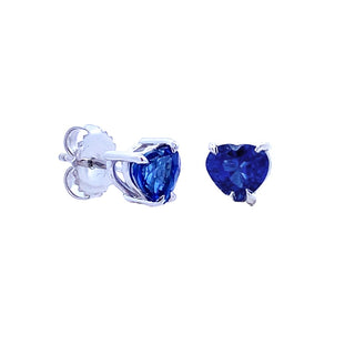 Heart sapphire studs