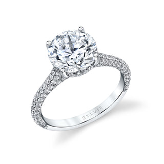 PLATINUM PAVE DIAM RING MOUNTING