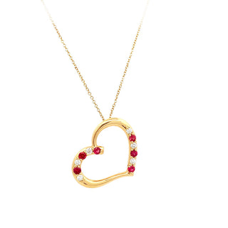 Ruby heart pendant