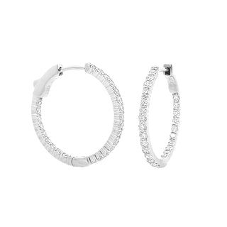 14kw 1ct diamond hoops