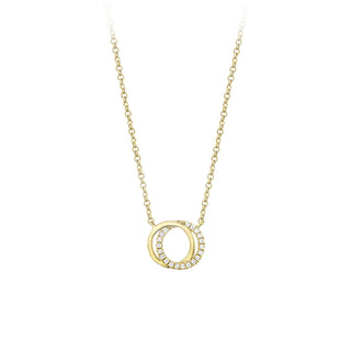 14KY 2-CIRCLE DIAMOND NECKLACE