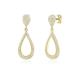 Pave teardrop earrings