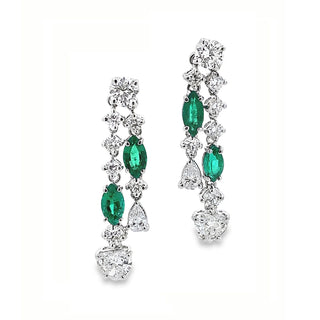 EMERALD & DIAMOND DROP EARRINGS