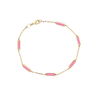 Pink bar station bracelet