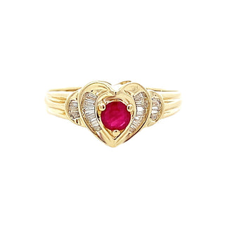 14KY GOLD VINTAGE HEART RING W