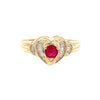 VINTAGE HEART RUBY RING