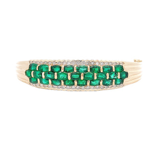 Vintage 3-row emerald bangle