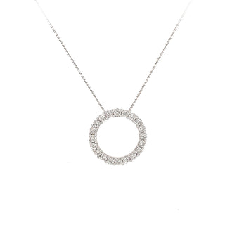 14KW 1CT DIAMOND CIRCLE PENDANT