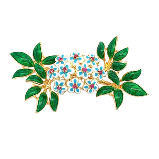 18KY VINTAGE ENAMEL FLOWER PIN