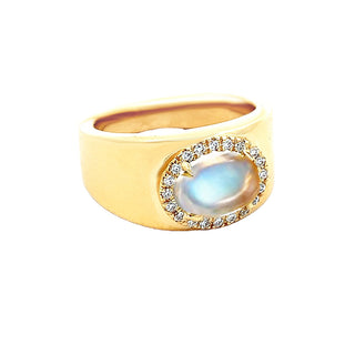 Wide moonstone ring