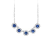14KW SAPPHIRE 5-HALO NECKLACE