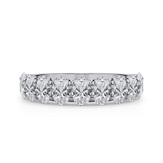 Oval Cut U Scallop 1/2 Eternity Ring